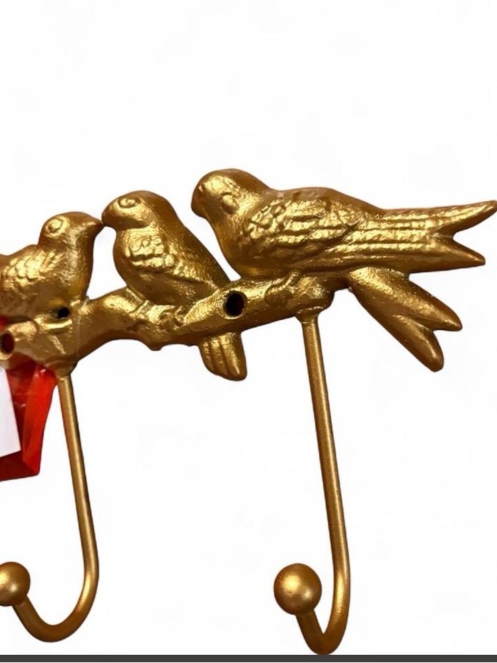 Golden Bird Wall Hook Rack - 3 Bird Design